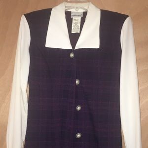 Vintage Fashion Bug Button Up Dress Plaid